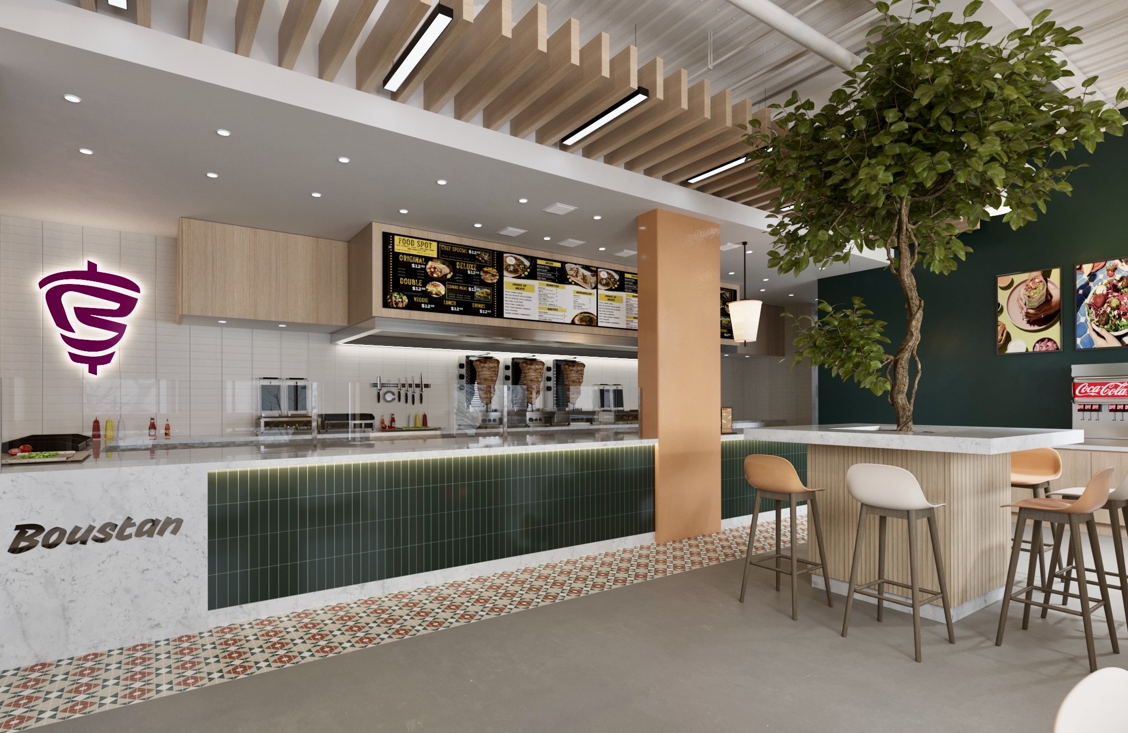 Interior view of a Boustan Location of ordering area
