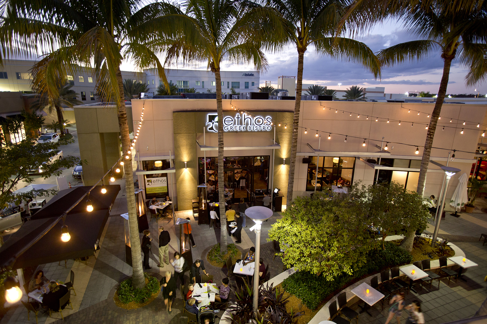 Ethos Greek Bistro Patio Arial View