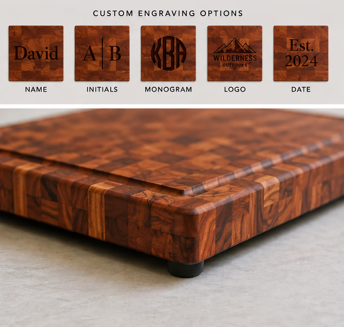 Mahogany Wood Cutting Board - 13" x 20" Image 2