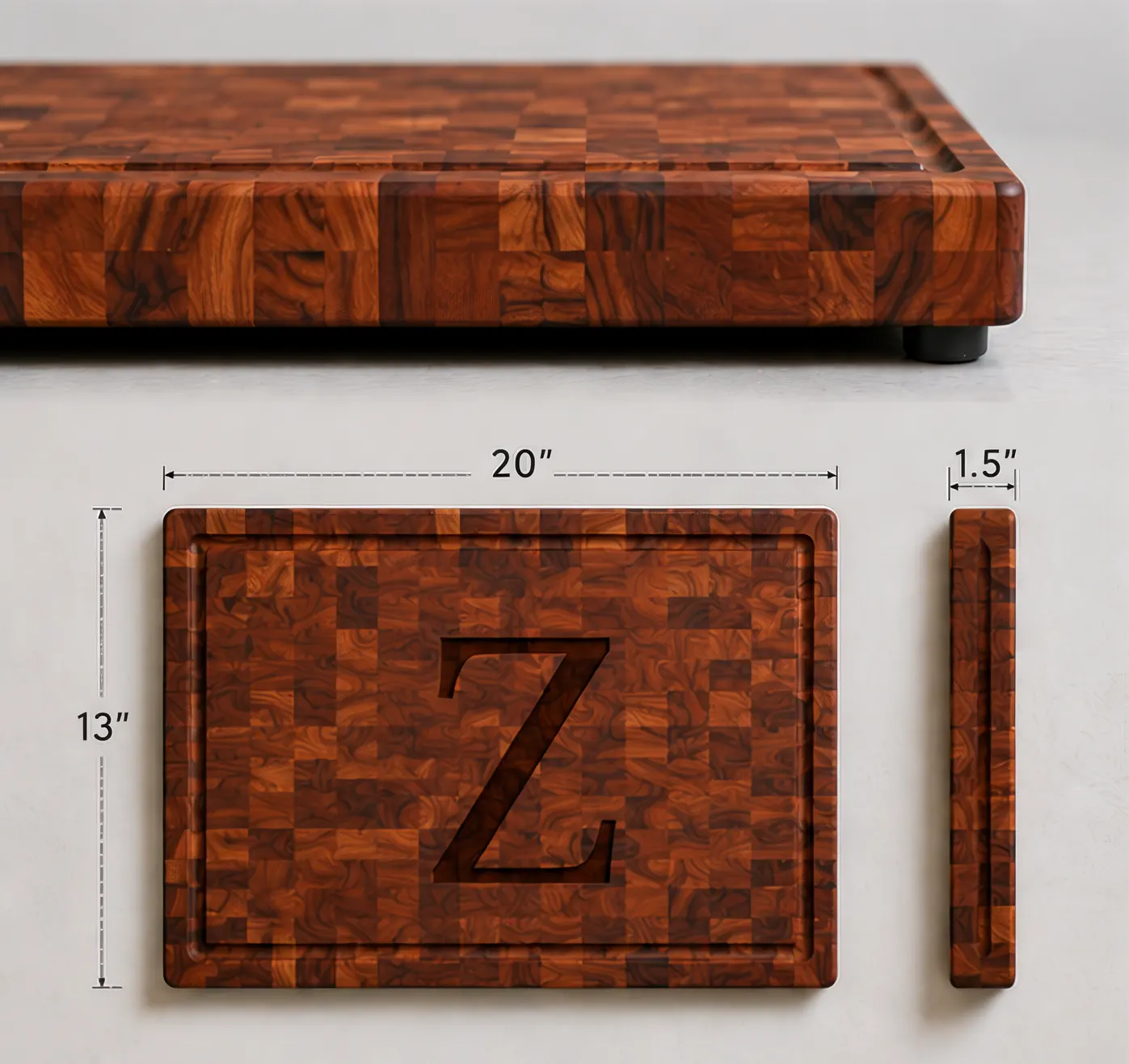 Mahogany Wood Cutting Board - 13" x 20" Image 3