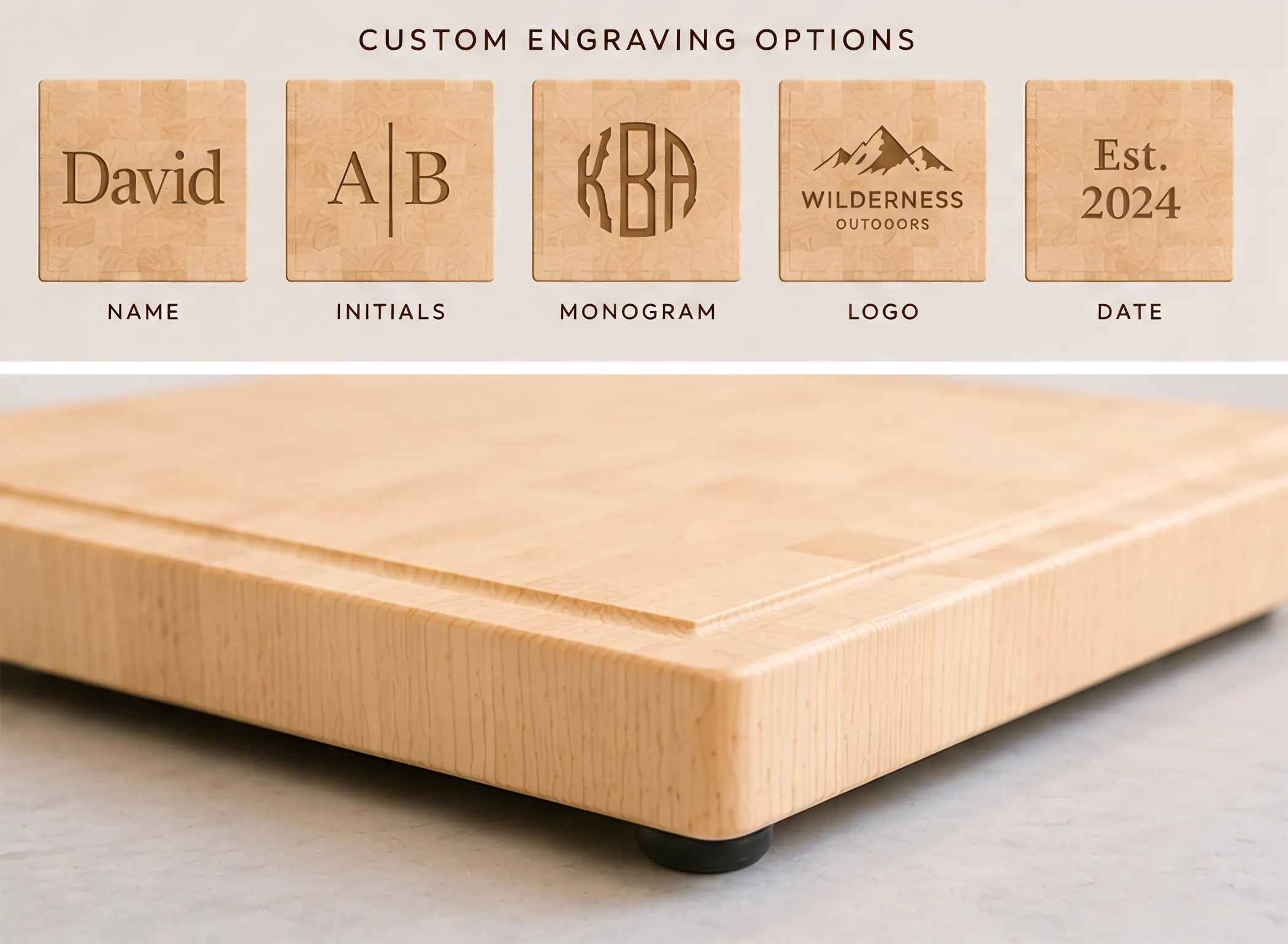 Maple Wood Cutting Board - 14" x 22" Image 2