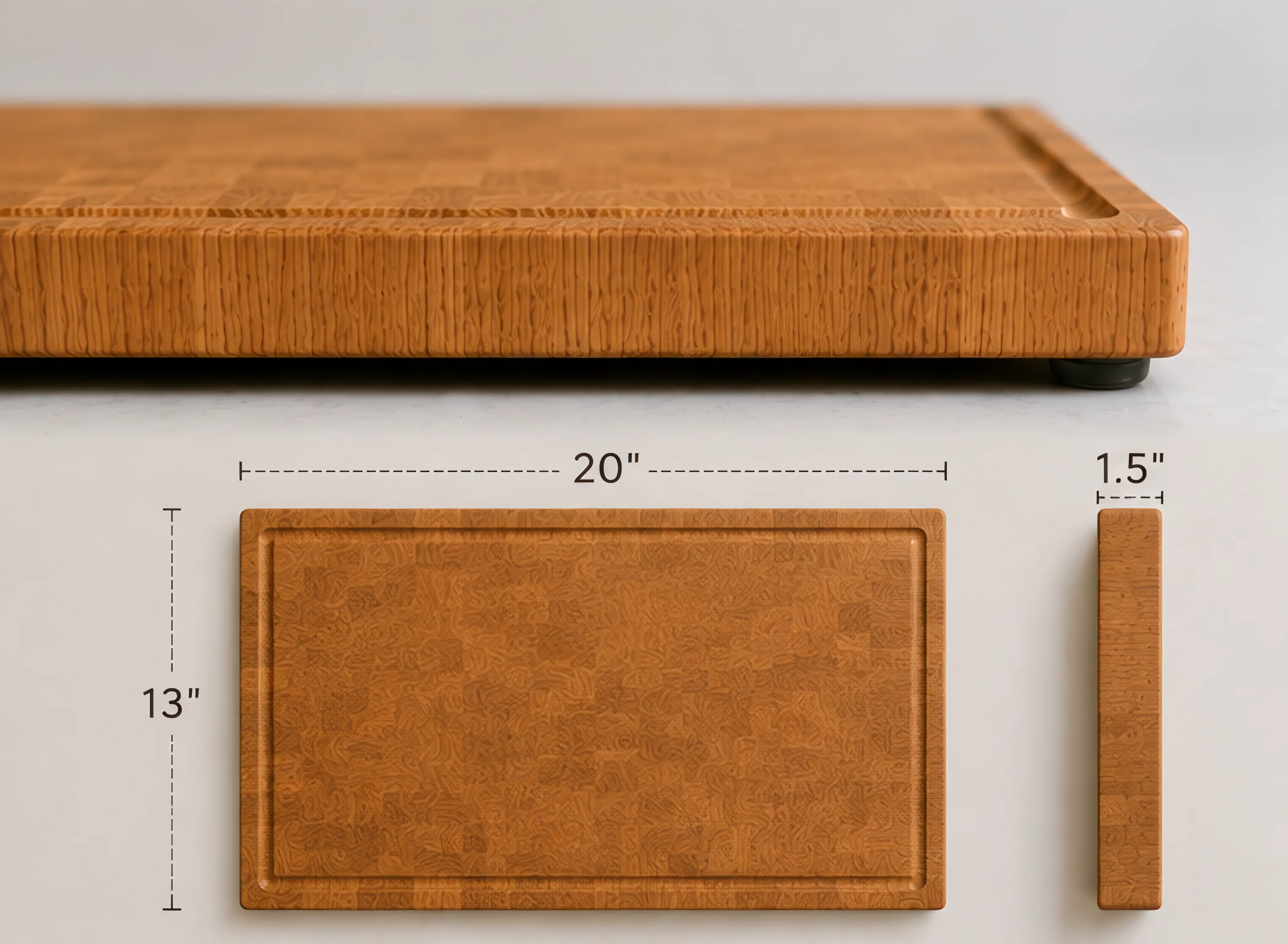 Oak Wood Cutting Board - 10" x 13" Image 3