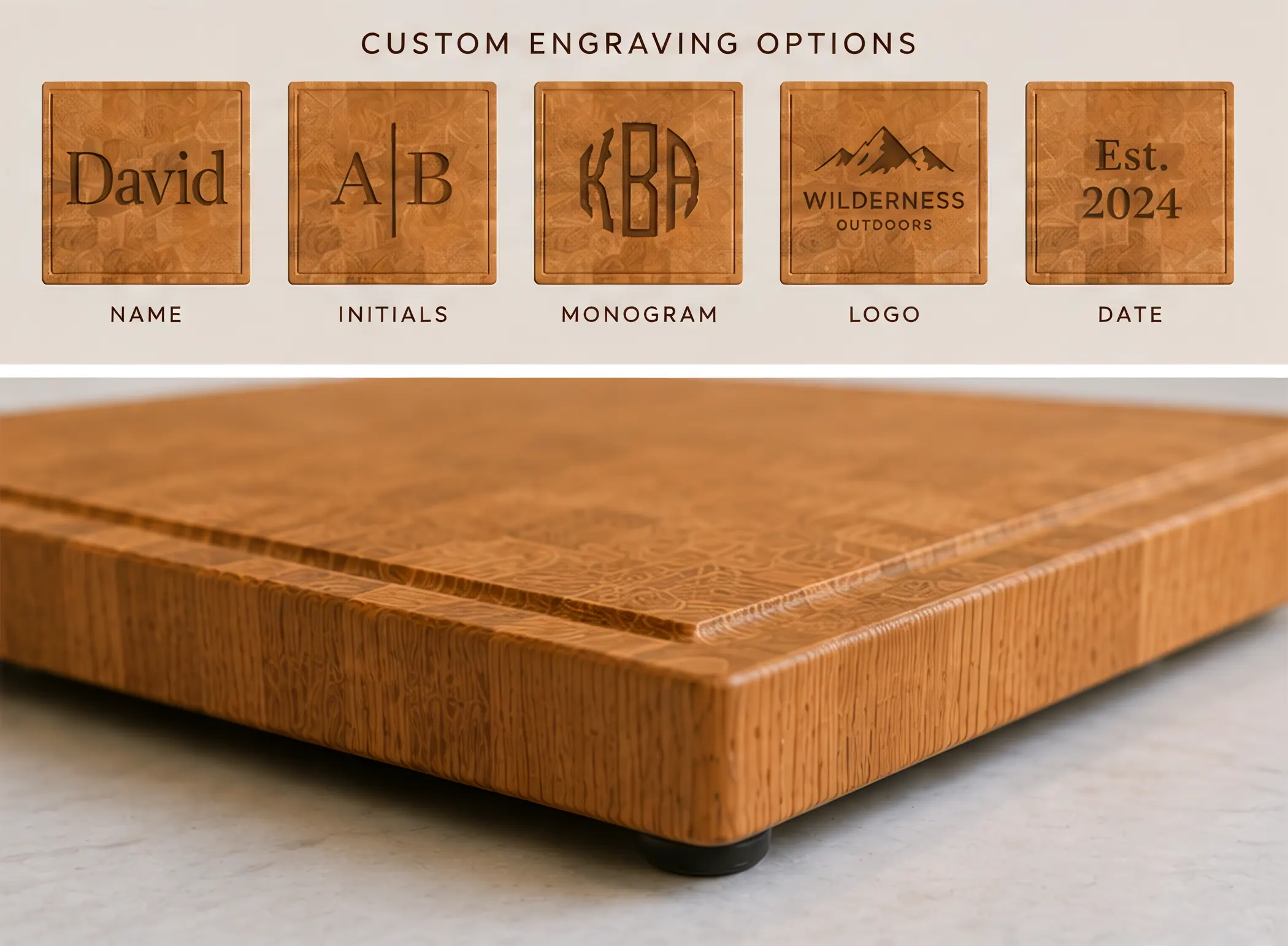 Oak Wood Cutting Board - 10" x 13" Image 2
