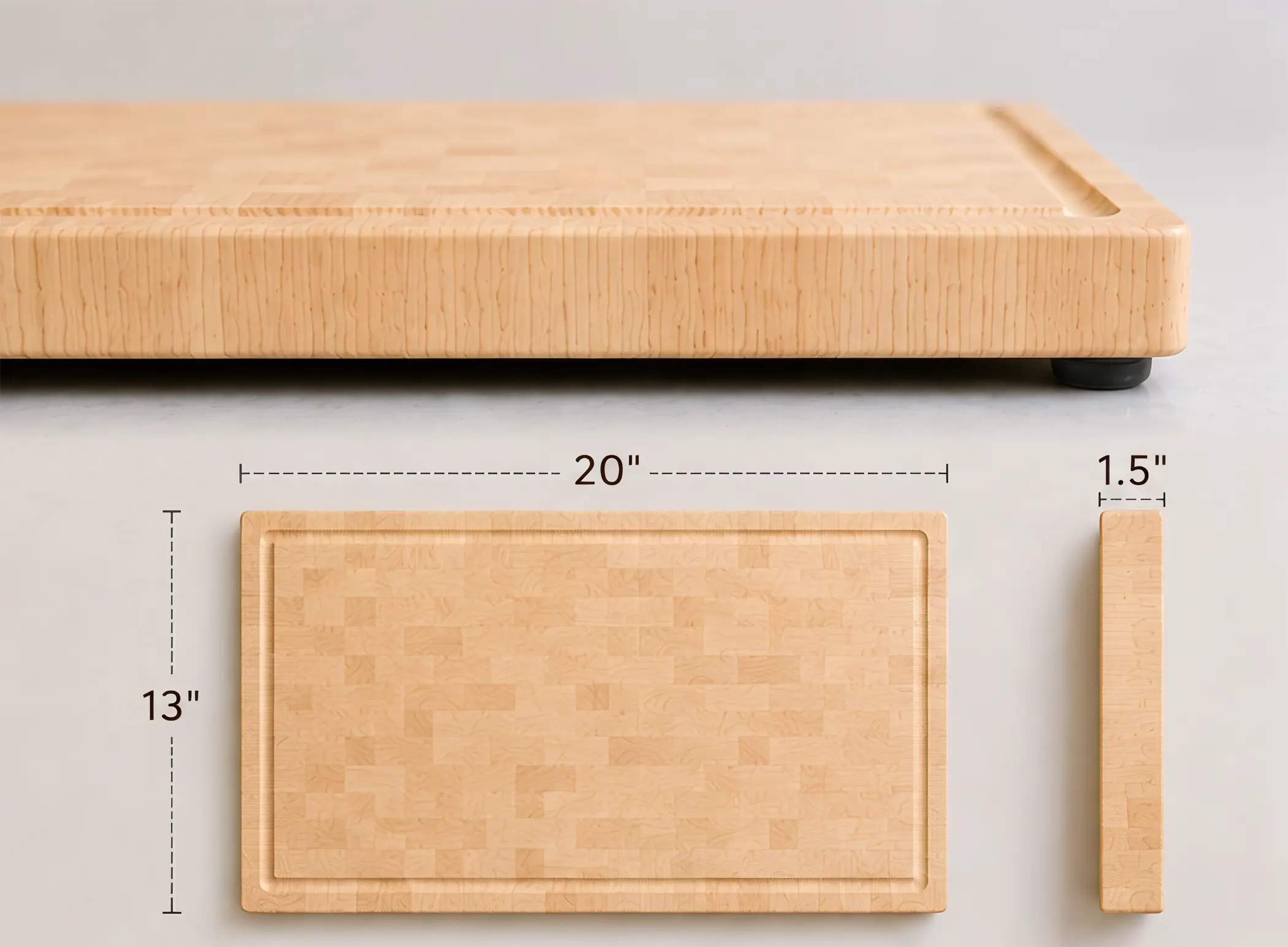 Maple Wood Cutting Board - 14" x 22" Image 3