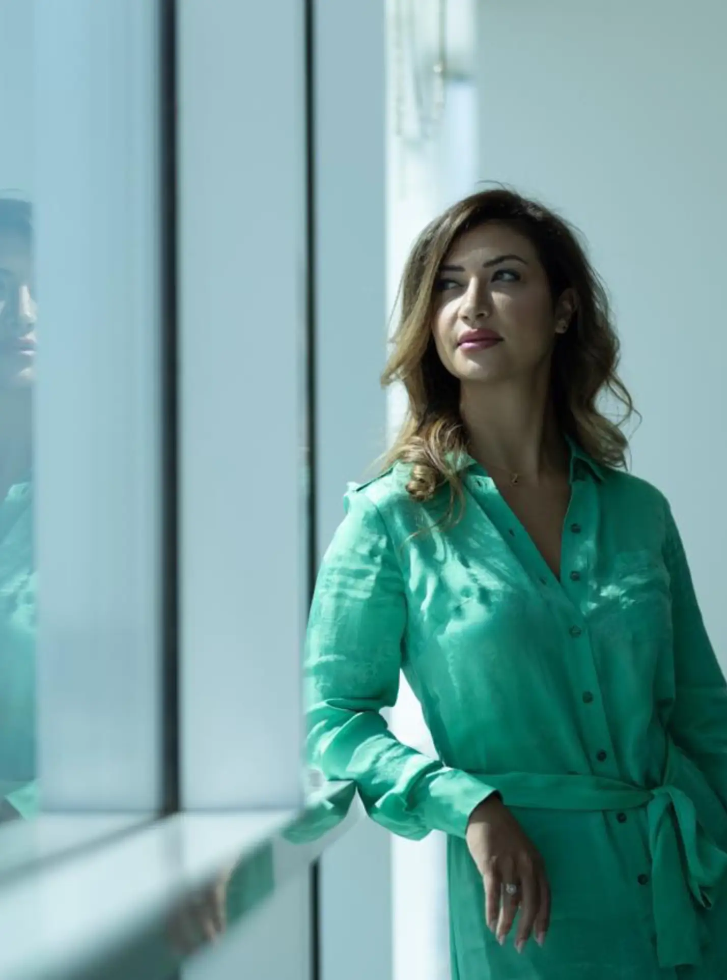 Female business leader speaking in a contemporary office