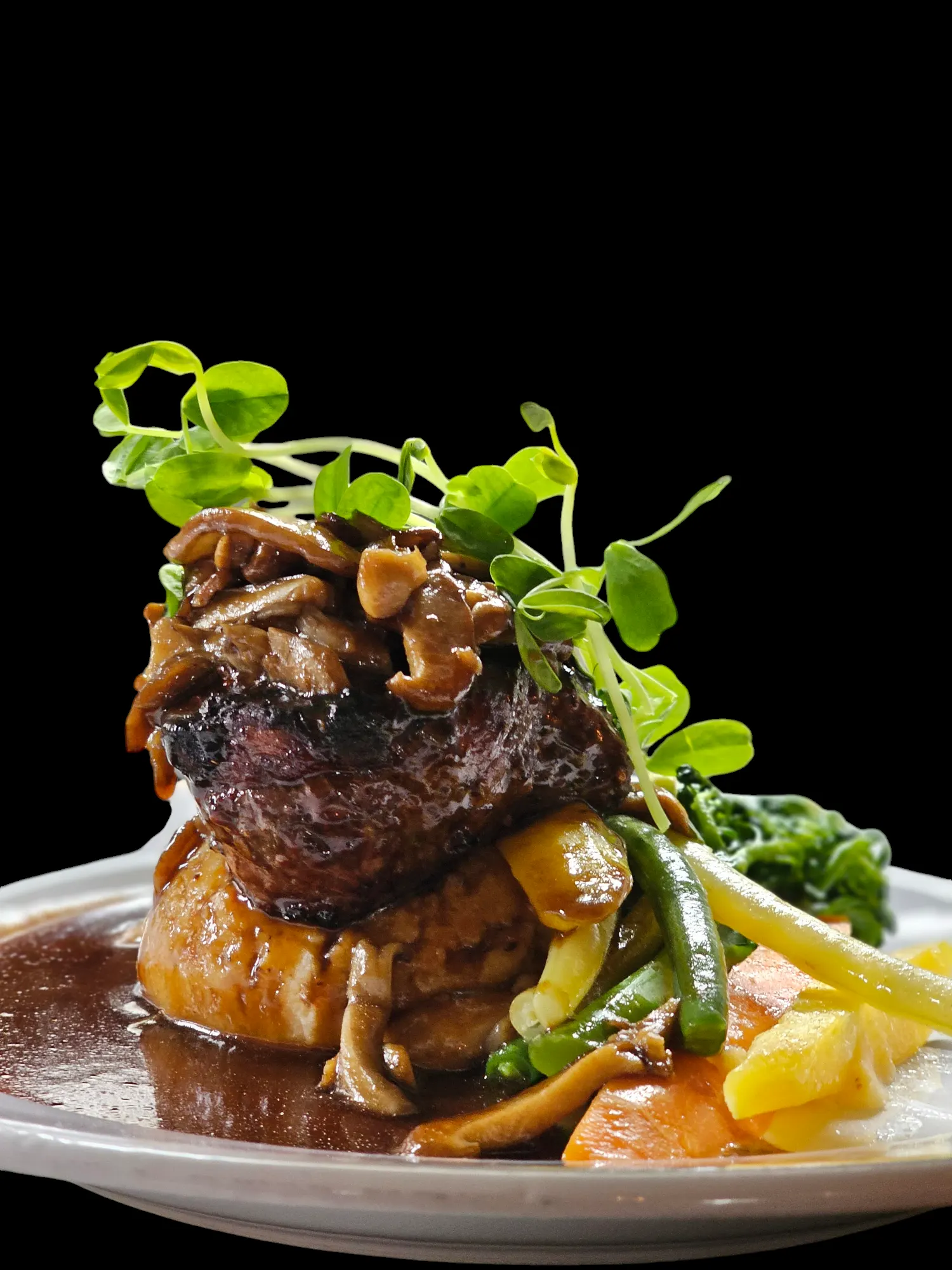 Filet Mignon with mushroom on mashed potatoes