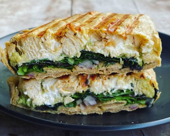 Chicken Gordo Wrap – Organic Chicken Breast Goat Cheese Pesto Avocado | Living Green Cafe Fort Lauderdale