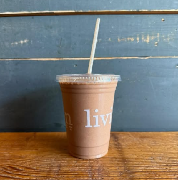 Chocolate Strength Protein Smoothie – Almond Milk Strawberry Peanut Butter Banana Hemp Protein | Living Green Cafe Fort Lauderdale