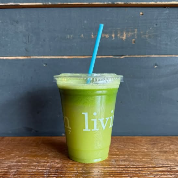 Living Green Fresh Juice – Green Apple Ginger Lemon Cucumber Spinach Kale Mint Celery | Living Green Cafe Fort Lauderdale