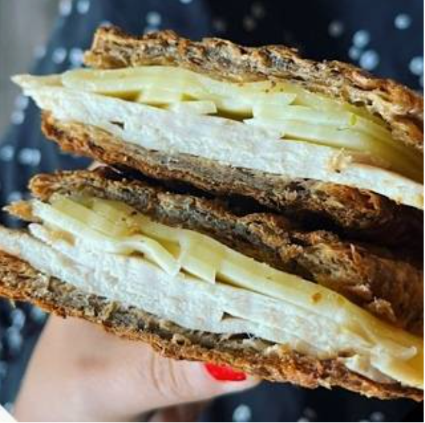 Old School Croissant Sandwich – Organic Eggs Smoked Salmon Dill Red Onion Greek Yogurt | Living Green Cafe Fort Lauderdale