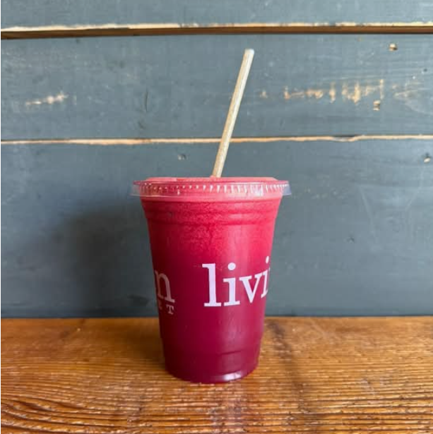 Red Stiletto Fresh Juice – Beets Carrot Ginger Lemon Celery Cucumber | Living Green Cafe Fort Lauderdale