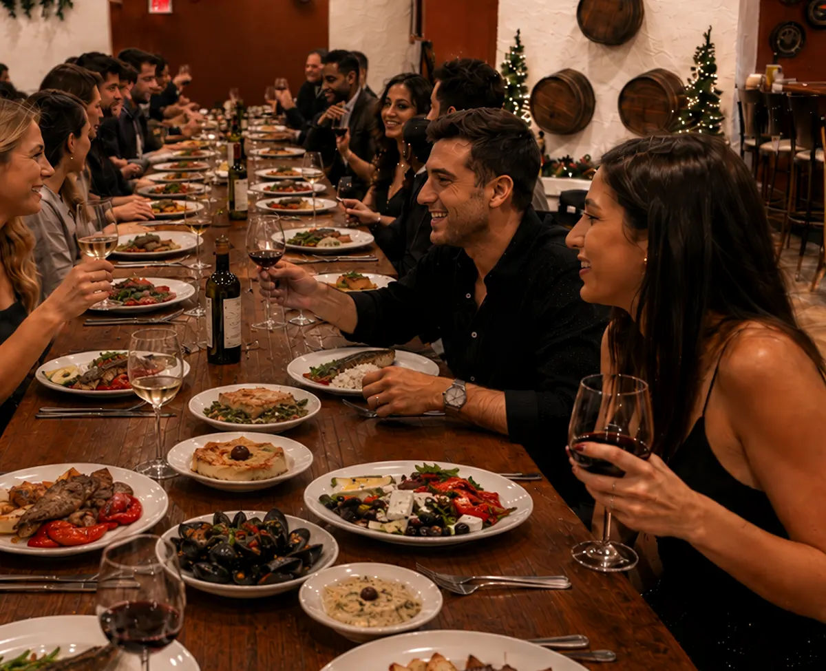 Large Group function enjoying Dinner