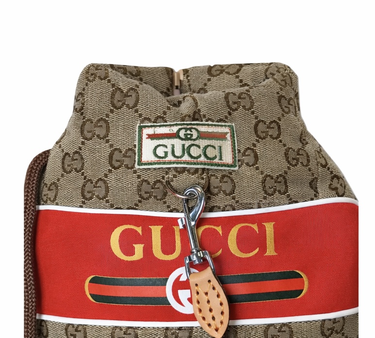 Luxury Monogram Crossbody Pet Carrier (Brown/Red Edition) Image 1