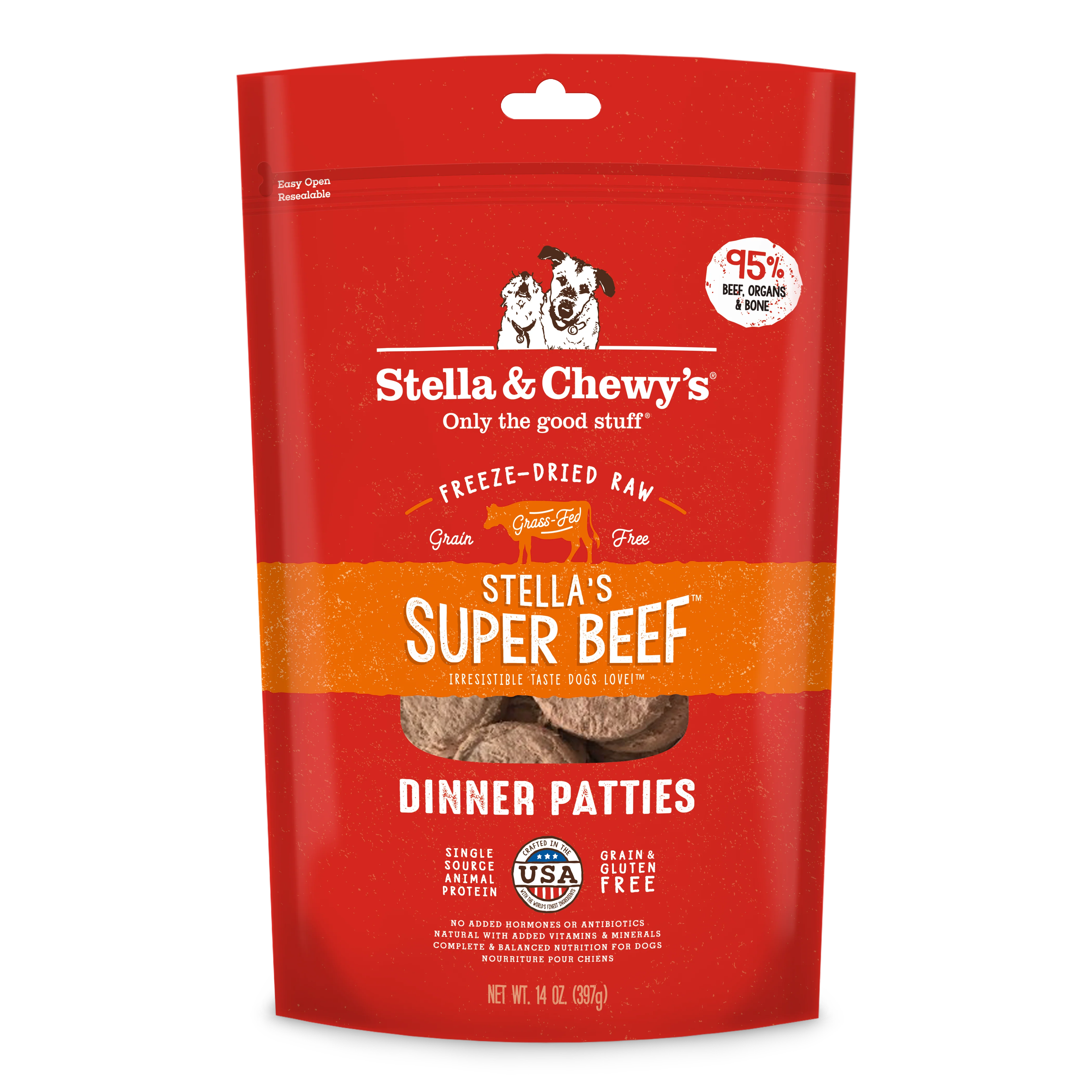Stella's Super Beef Dinner Patties Freeze-Dried Raw Dog Food Image