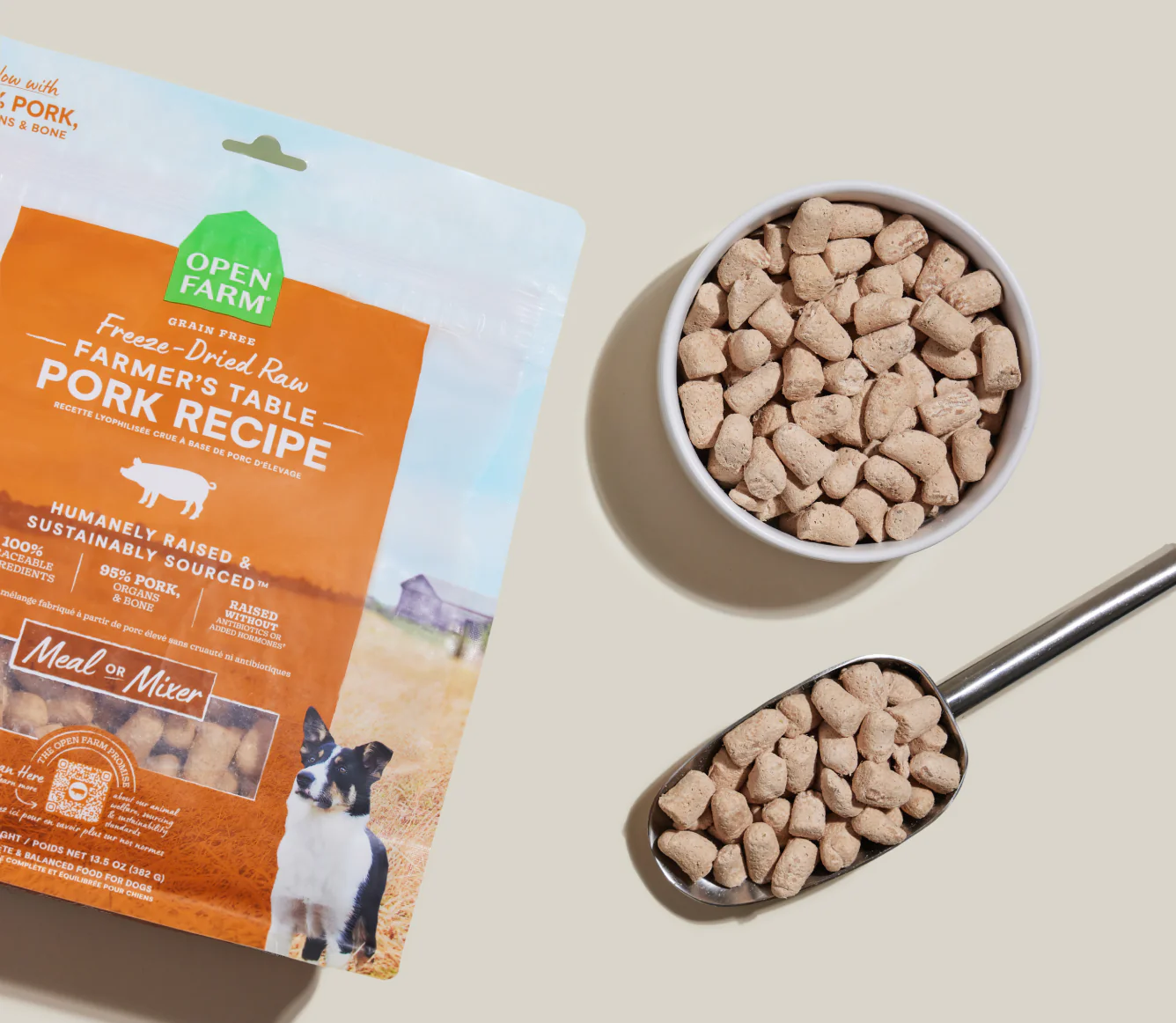 Farmer's Table Pork Freeze-Dried Raw Dog Food Image 1