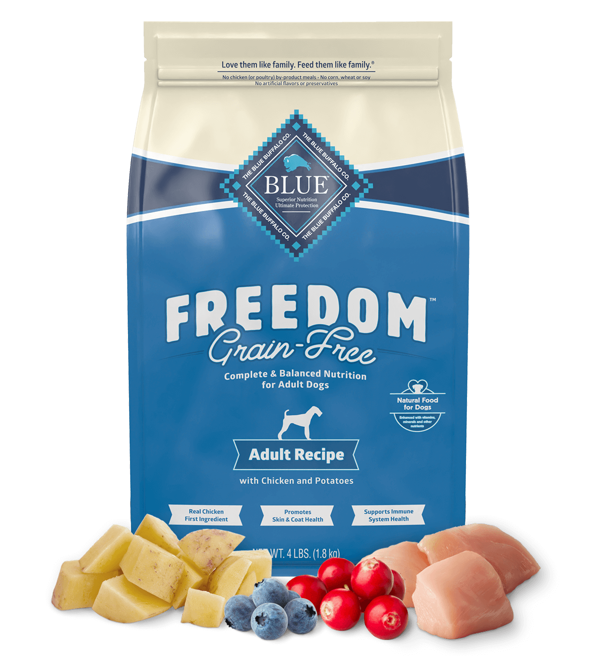 Blue Freedom Grain Free Adult Dog Chicken Recipe Image
