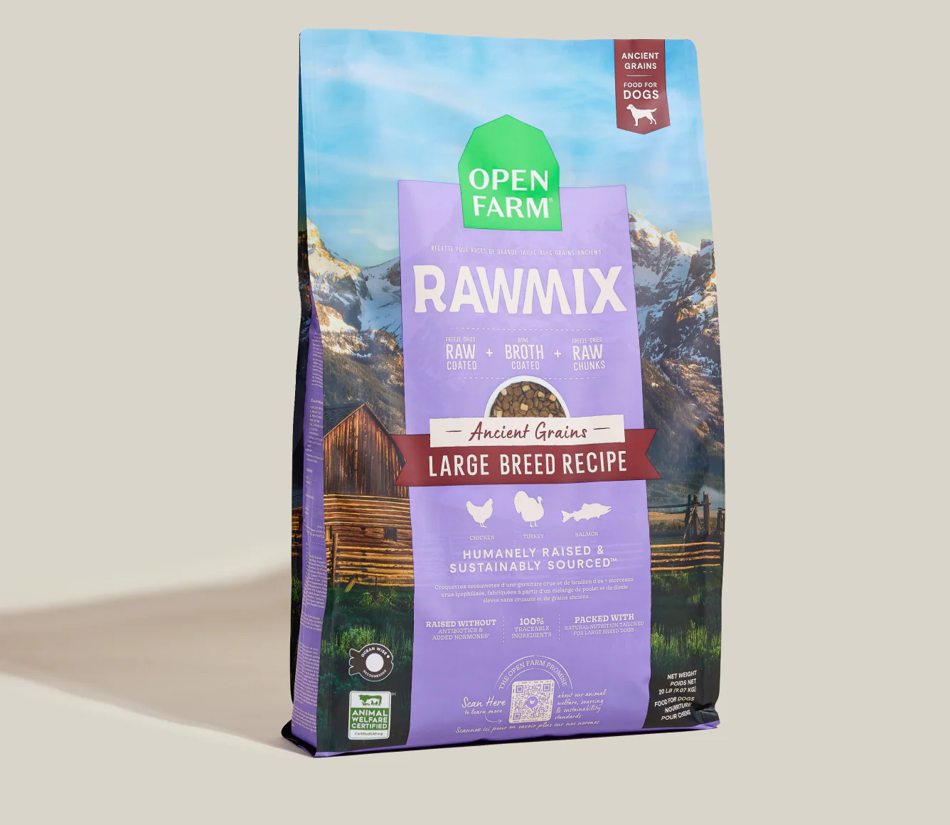 RawMix Large Breed Recipe with Ancient Grains Dry Dog Food Image 0