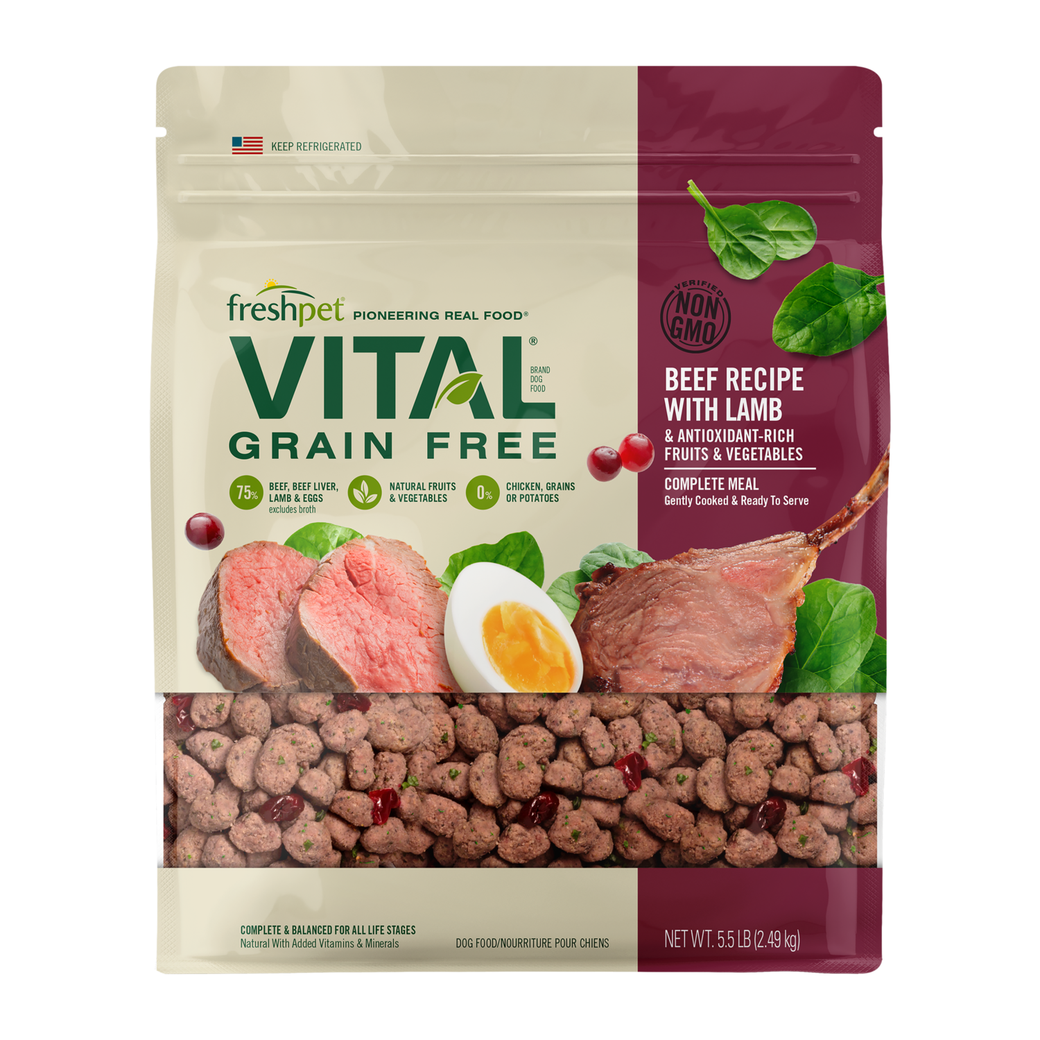 Grain Free Complete Beef & Lamb Fresh Dog Food Image 0