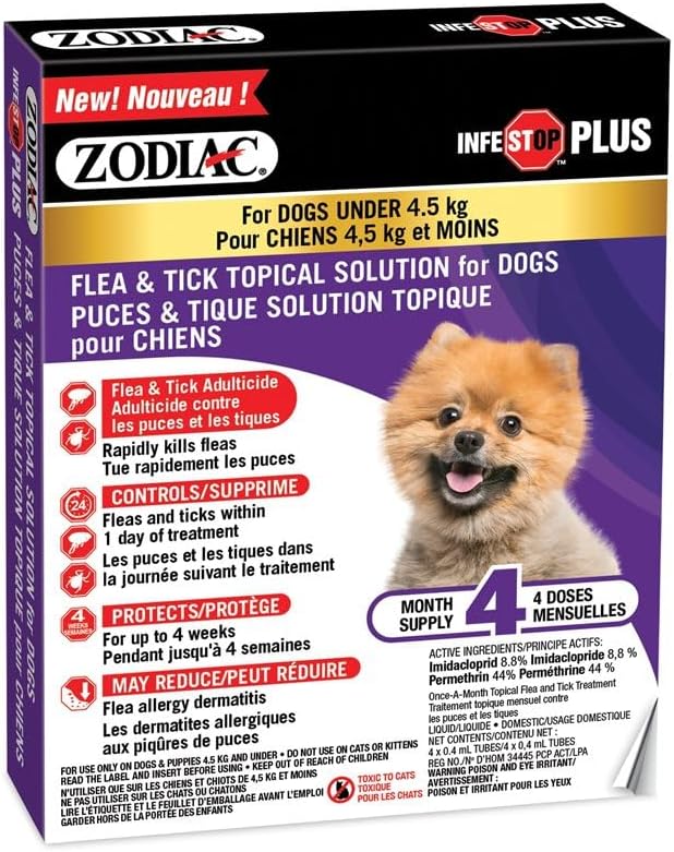 Zodiac Infestop Plus Flea & Tick Topical Solution for Dogs Under 4.5kg Image 1