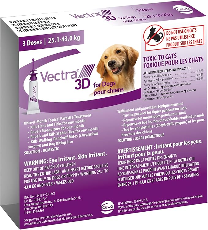 Vectra® 3D for Dogs 25.1kg to 43.0kg Image 1