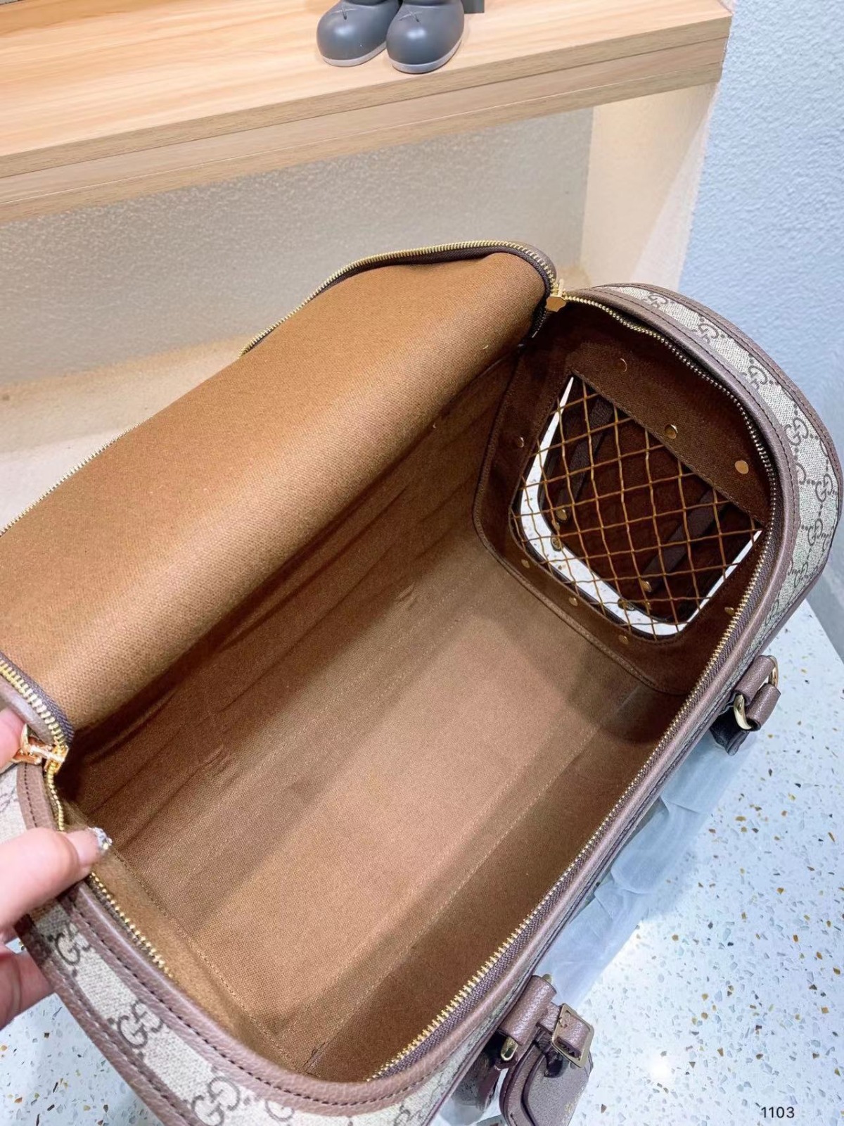 GG Brown Leather Carrier Image 2
