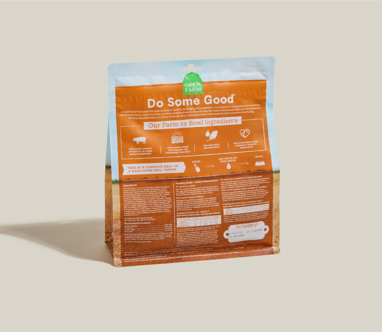 Farmer's Table Pork Freeze-Dried Raw Dog Food Image 3