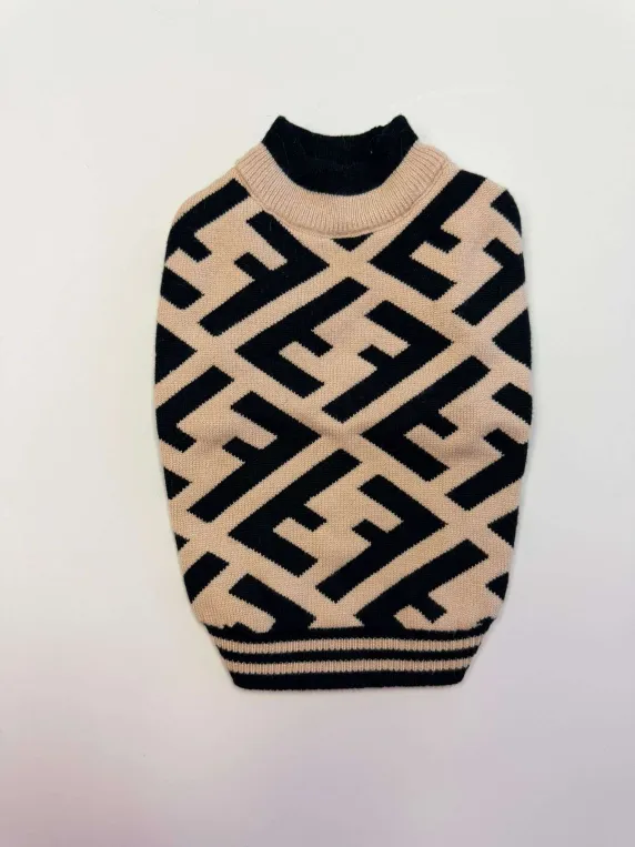 Image for Luxury Monogram Knit Pet Sweater (Fendi-Inspired)