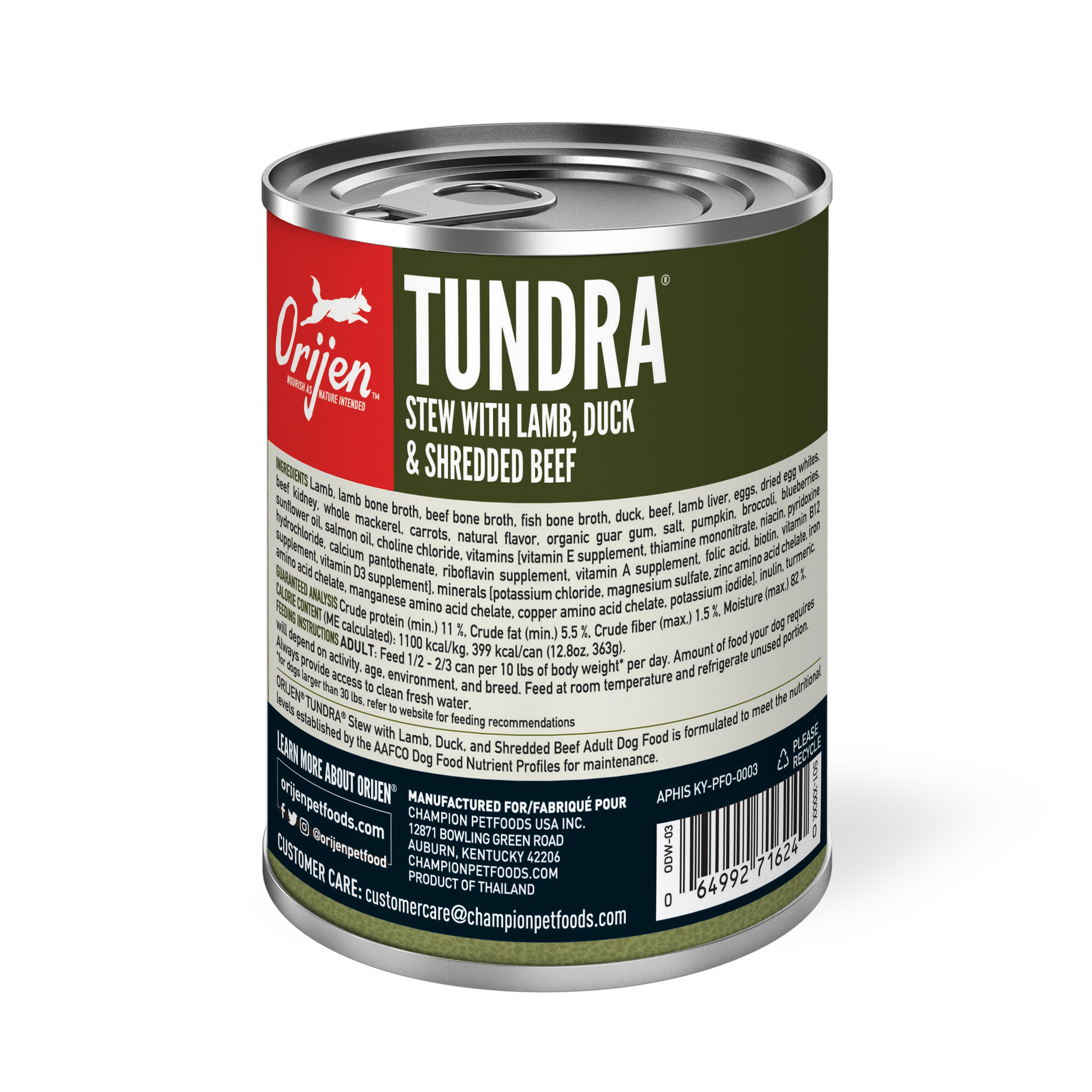 Orijen Tundra Lamb, Duck & Shredded Beef Dog Food Image 1