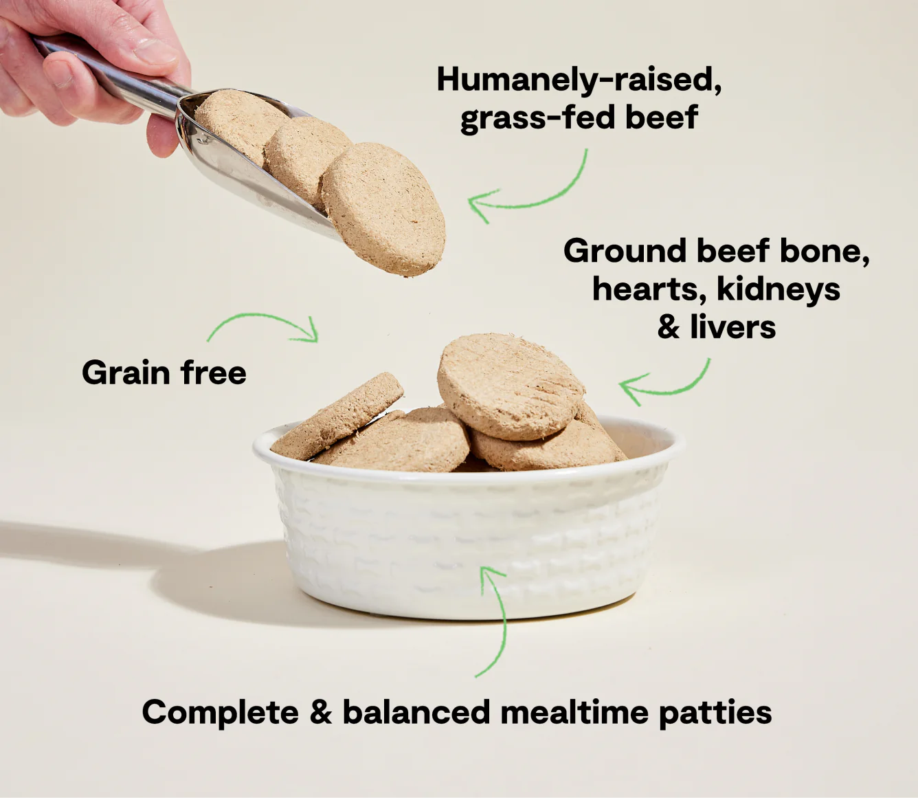 Grass-Fed Beef Freeze-Dried Raw Patties Freeze-Dried Dog Food Image 2