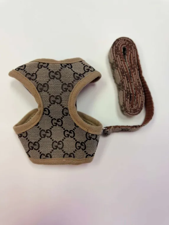 Image for Luxury Monogram Pet Harness & Leash Set (Gucci-Inspired)