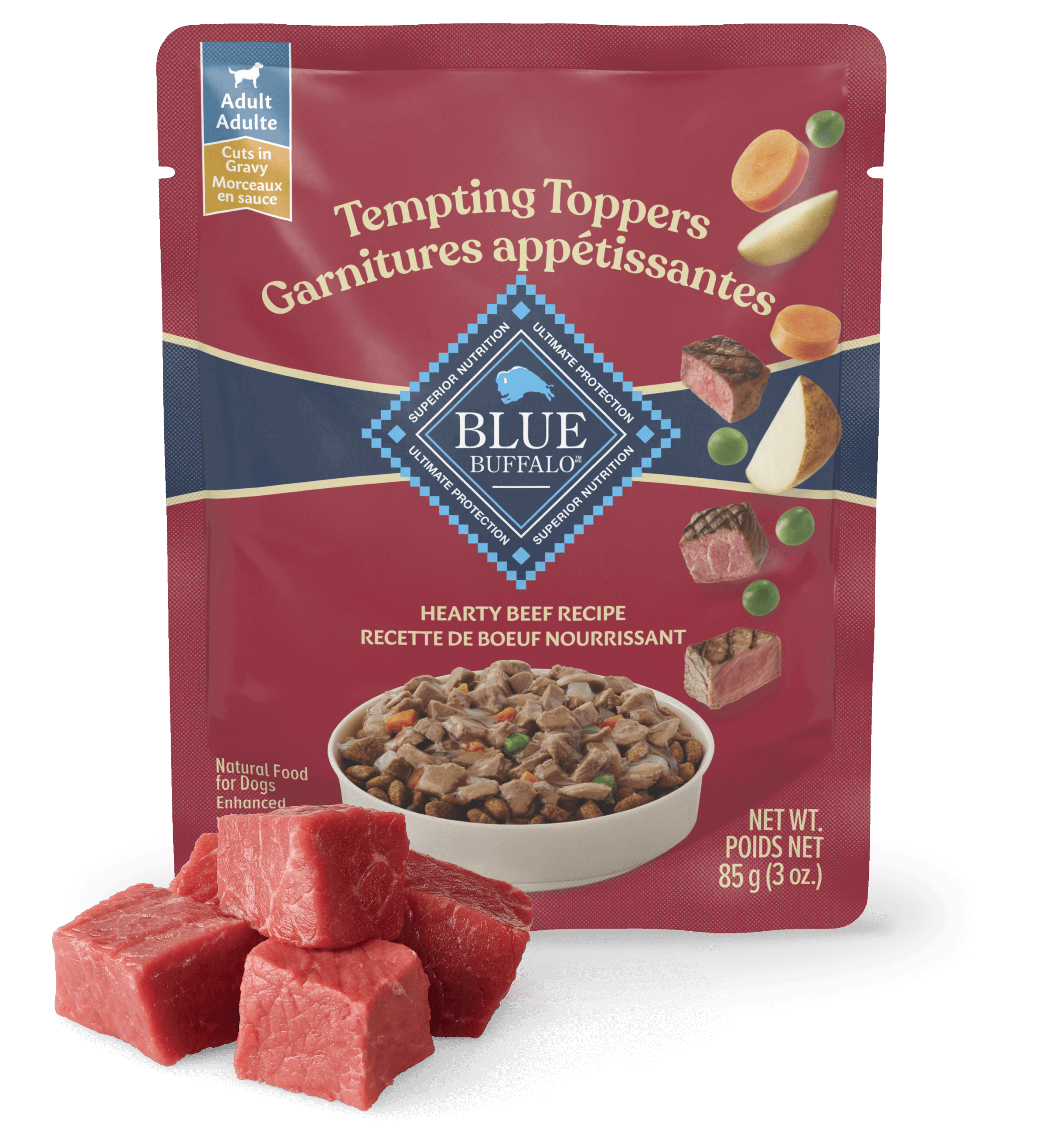 Tempting Toppers Dog Beef Dinner Pouch Image