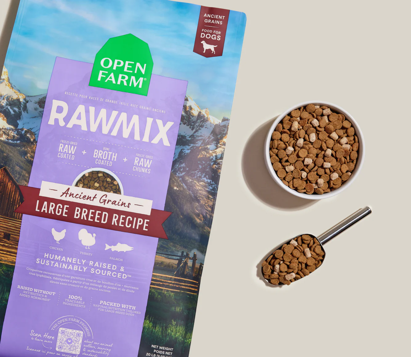 RawMix Large Breed Recipe with Ancient Grains Dry Dog Food Image 1