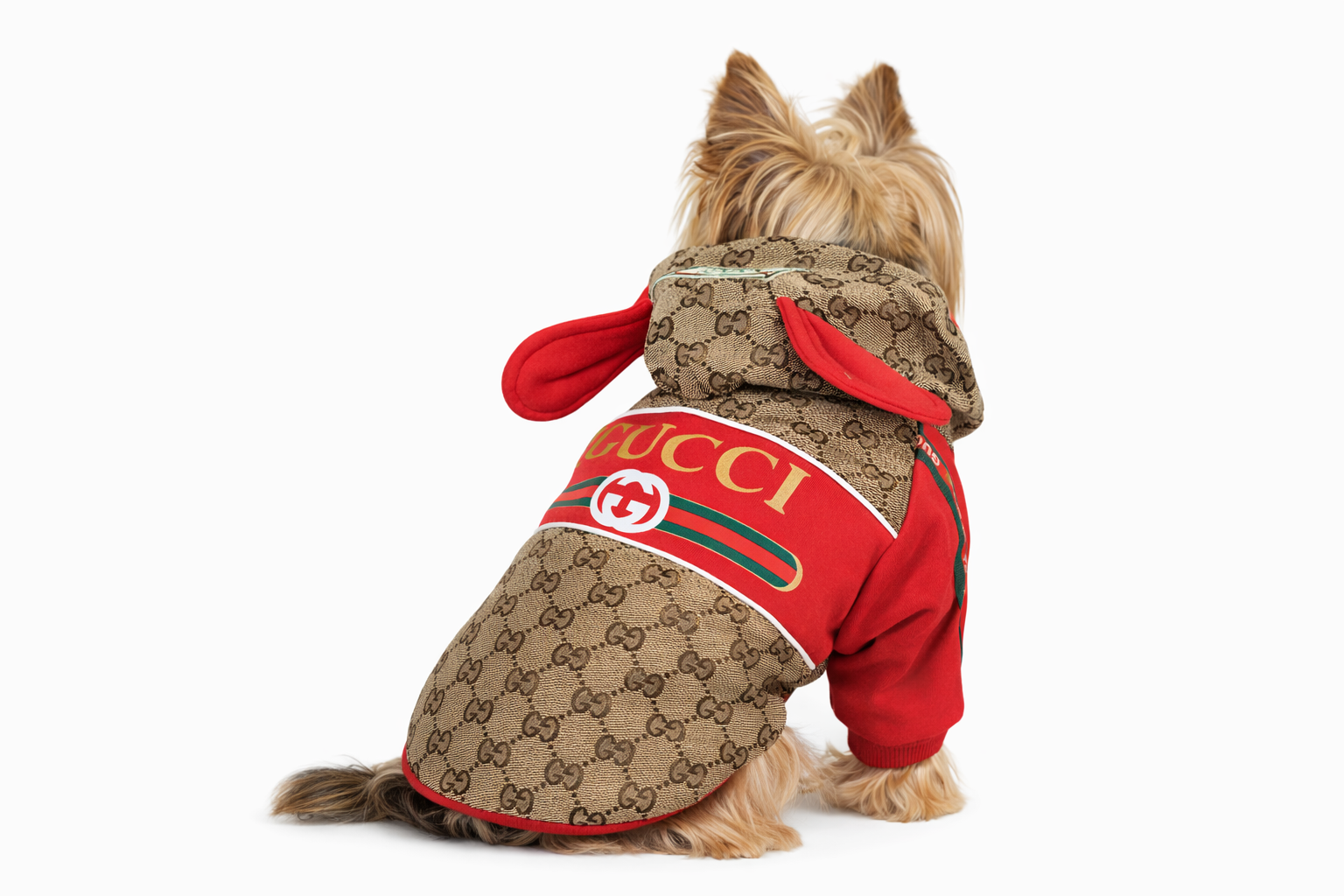 Luxury Monogram “Gucci-Style” Pet Hoodie with Ear Hood Image 0