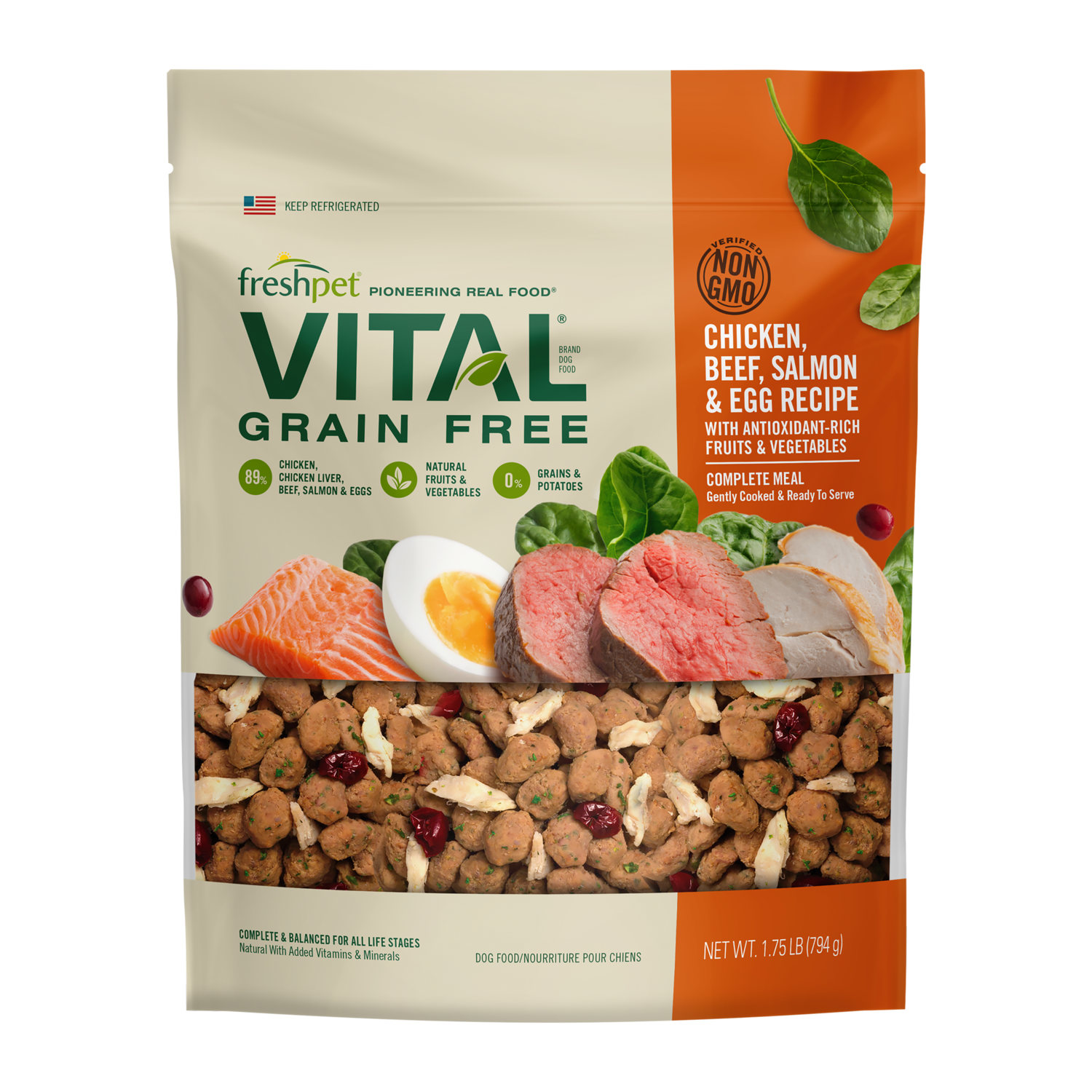 Grain Free Chicken, Beef & Salmon Fresh Dog Food Image 0