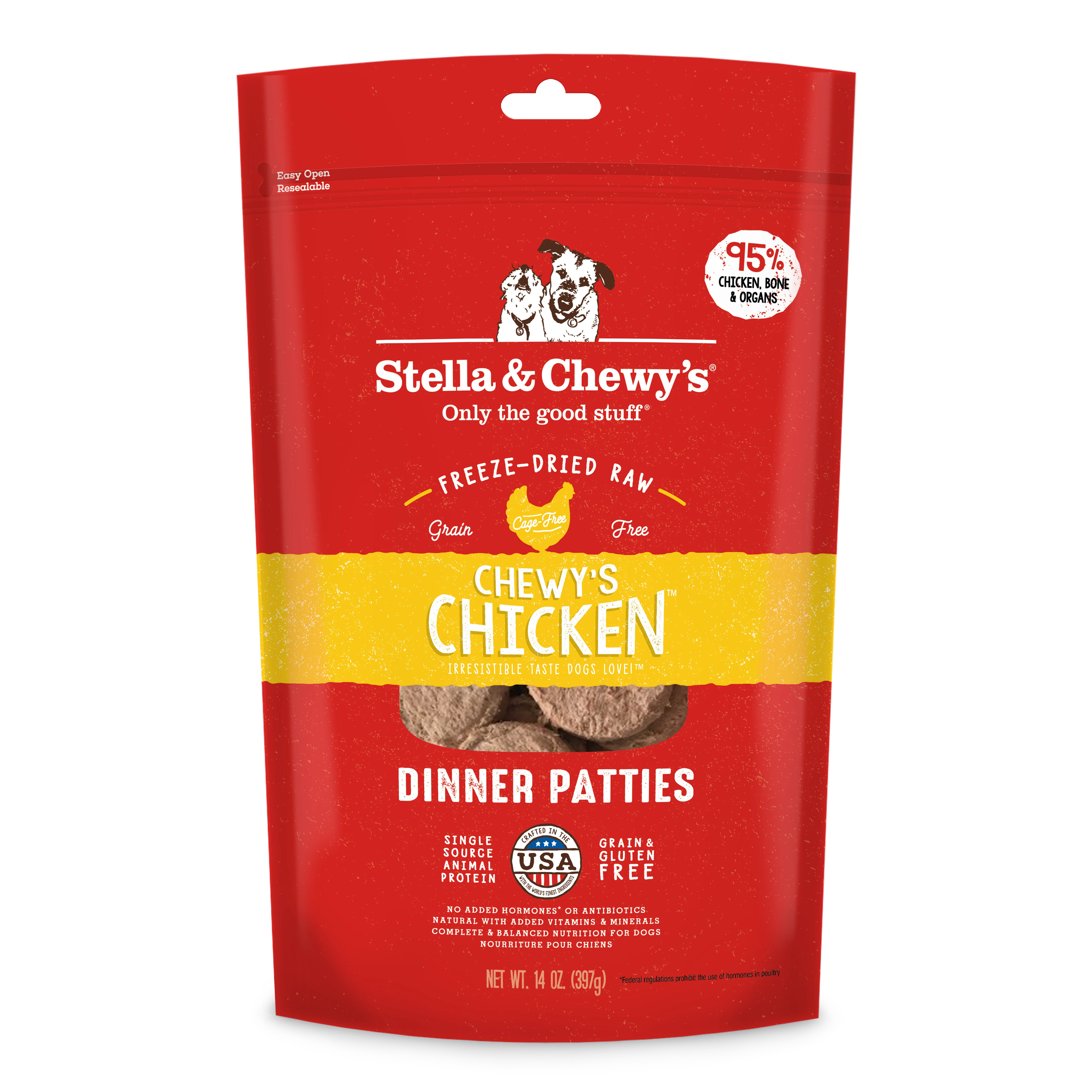 Chewy's Chicken Dinner Patties Freeze-Dried Raw Dog Food Image