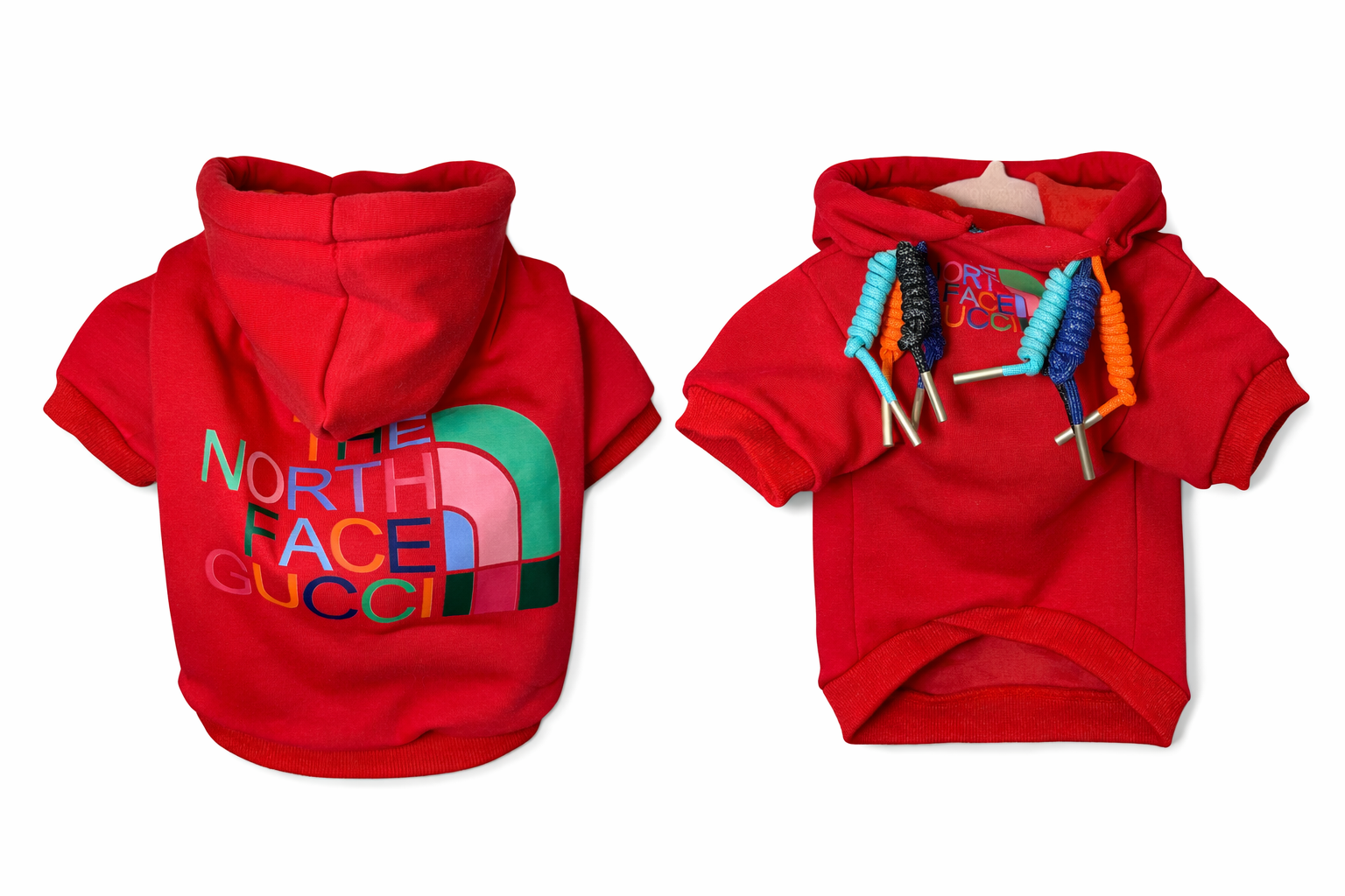 Luxury "North Face x Gucci-Style" Pet Hoodie Image 1