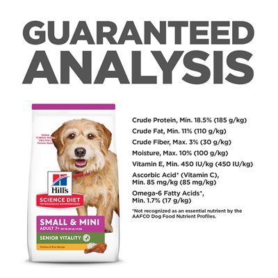 Senior Vitality Dog Small & Mini Chicken & Rice Image 2