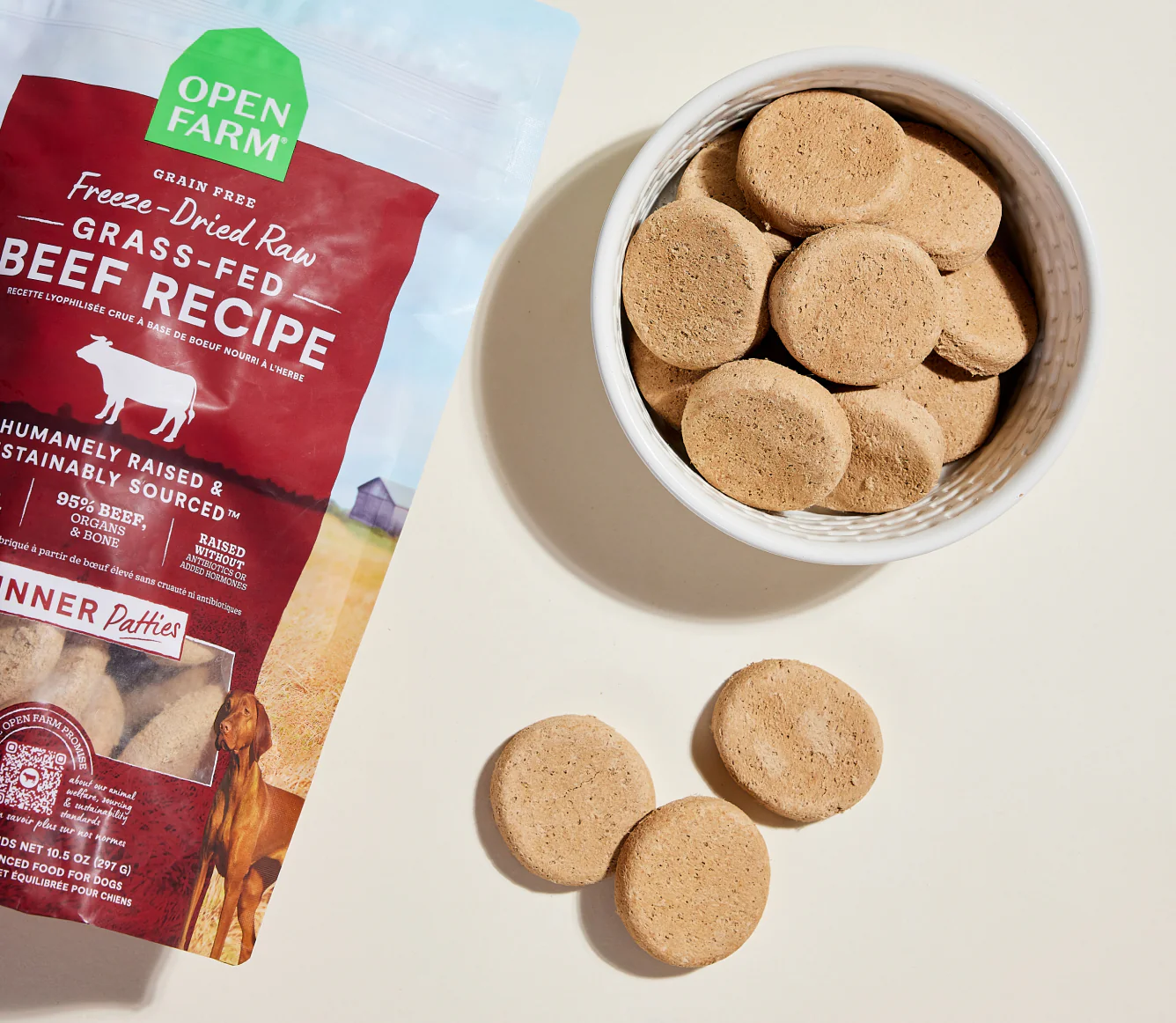 Grass-Fed Beef Freeze-Dried Raw Patties Freeze-Dried Dog Food Image 1