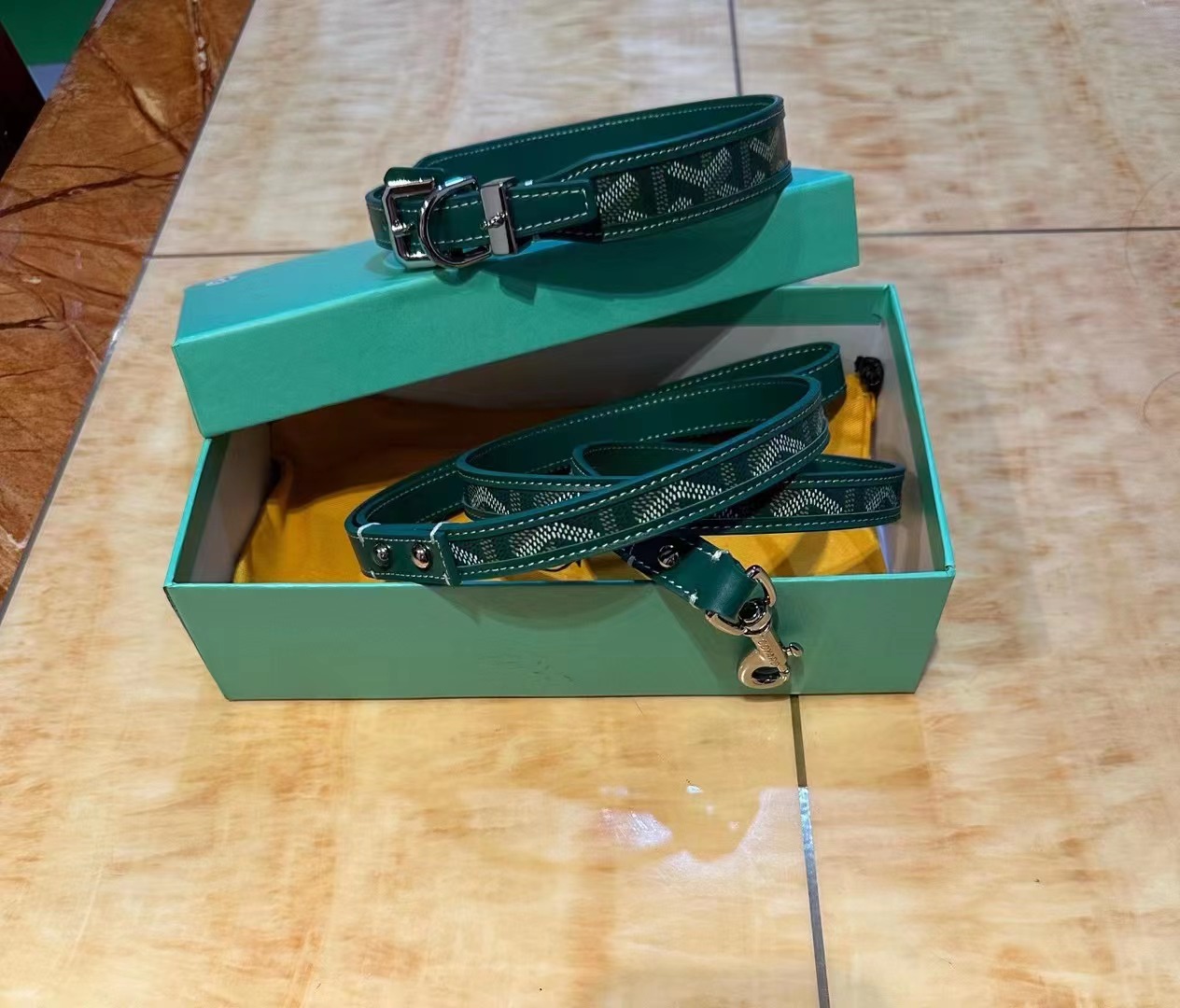 Green Collar and Leash Image 0