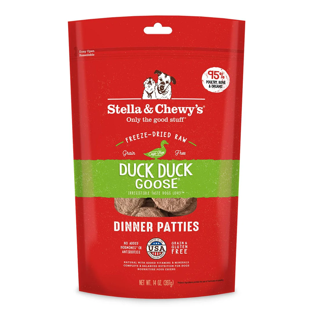 Duck, Duck, Goose Dinner Patties Freeze-Dried Raw Dog Food Image