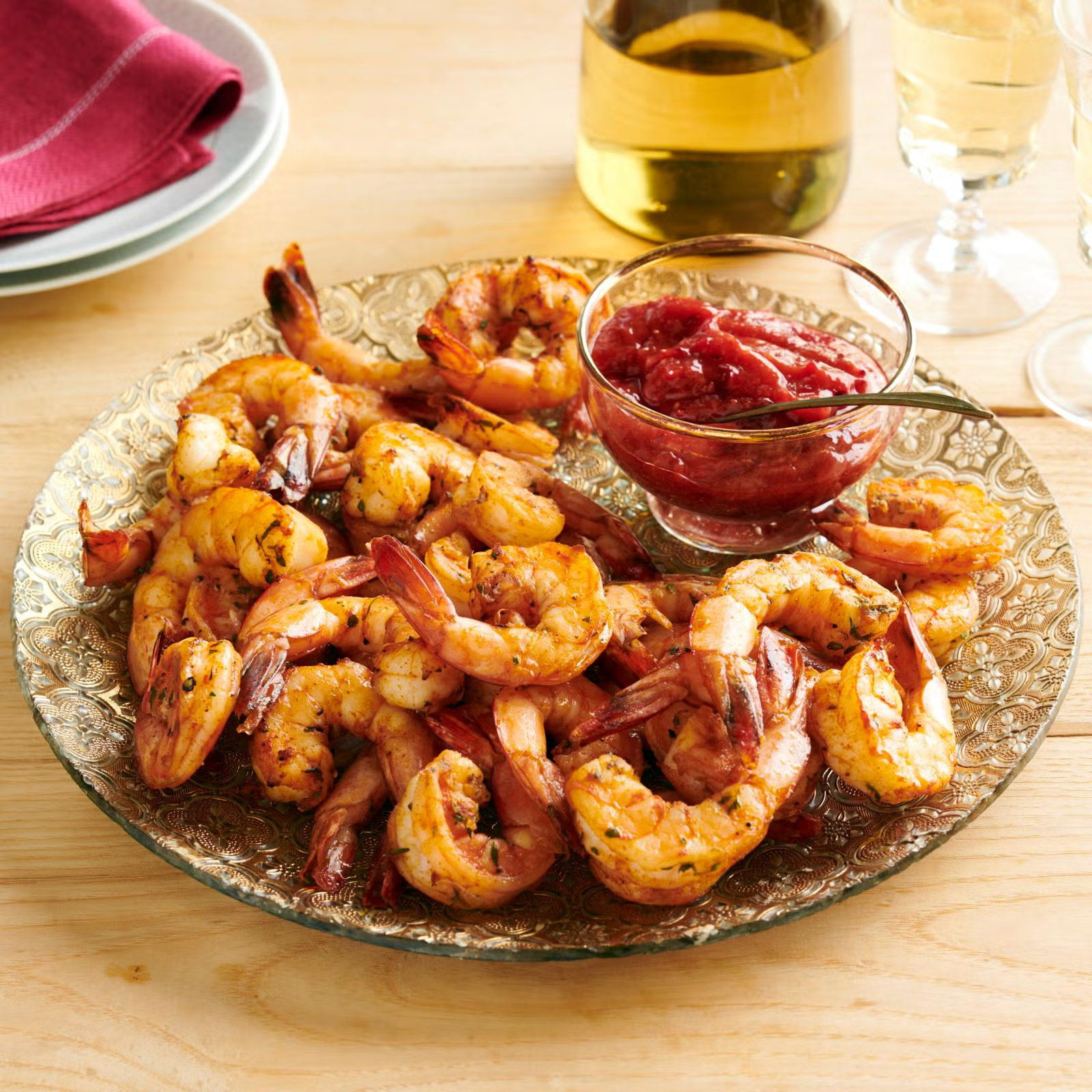 Roasted Shrimp With Cranberry Cocktail Sauce Image