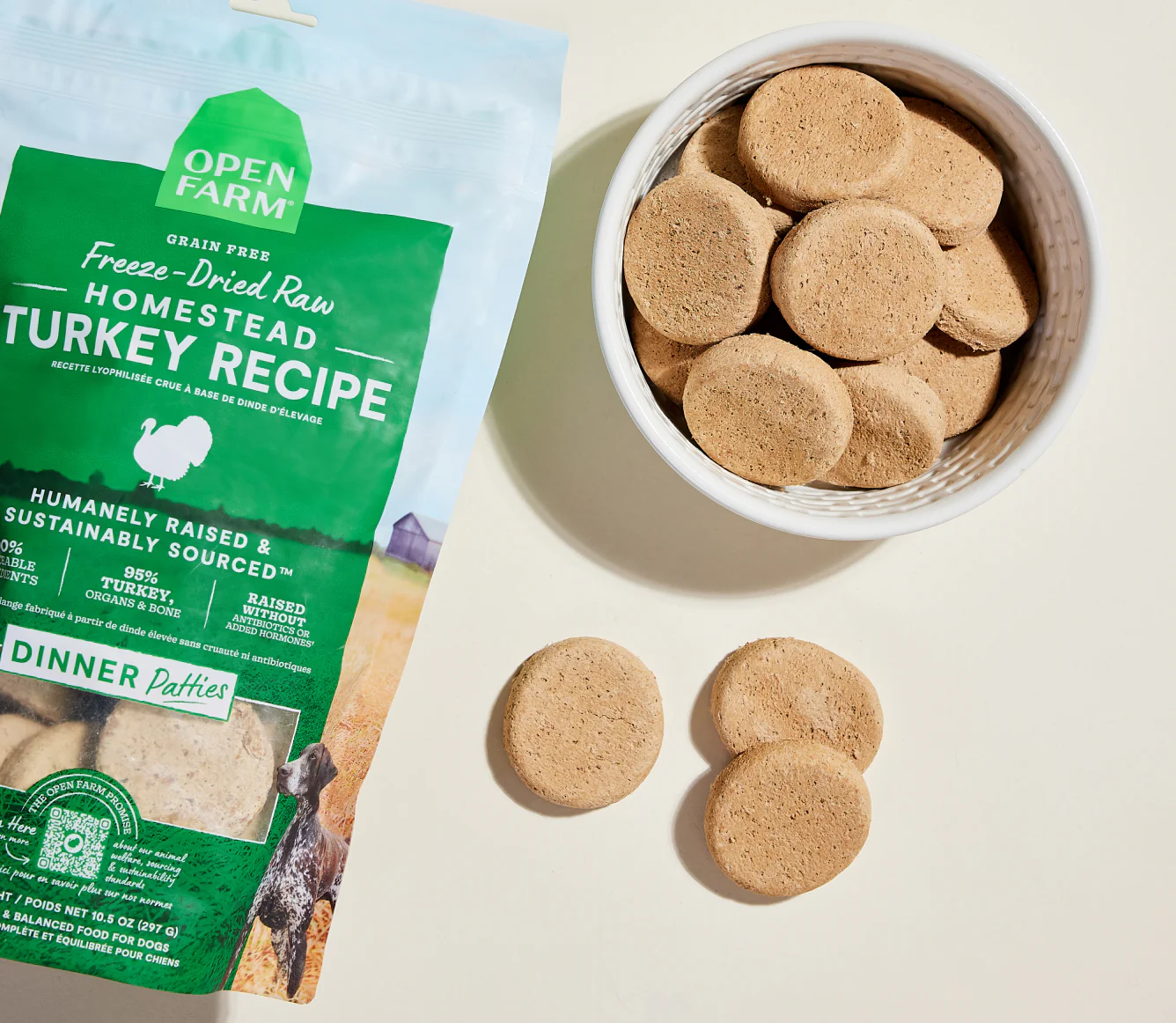 Homestead Turkey Freeze-Dried Raw Patties Freeze-Dried Dog Food Image 1