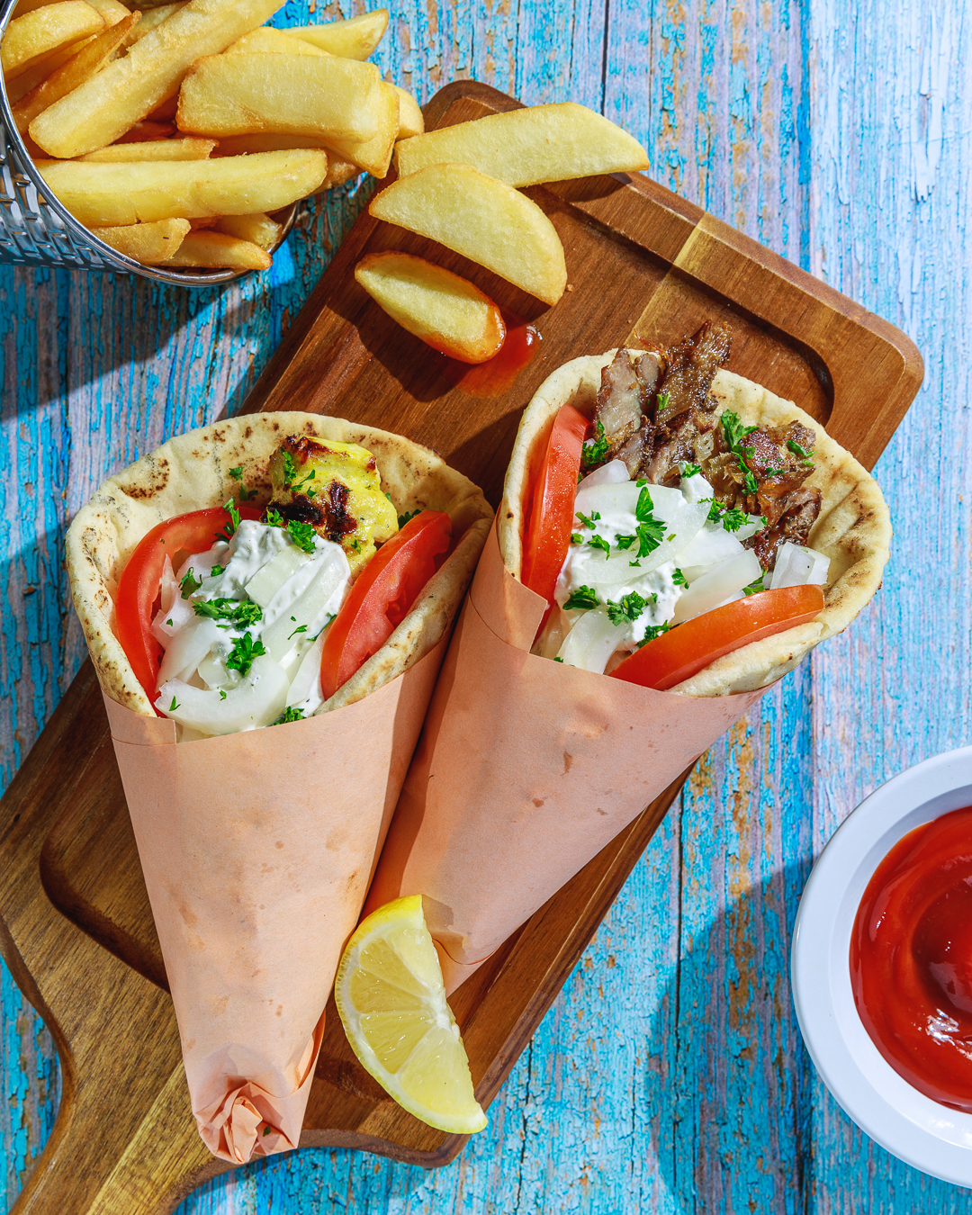 Pita Gyros with Fries