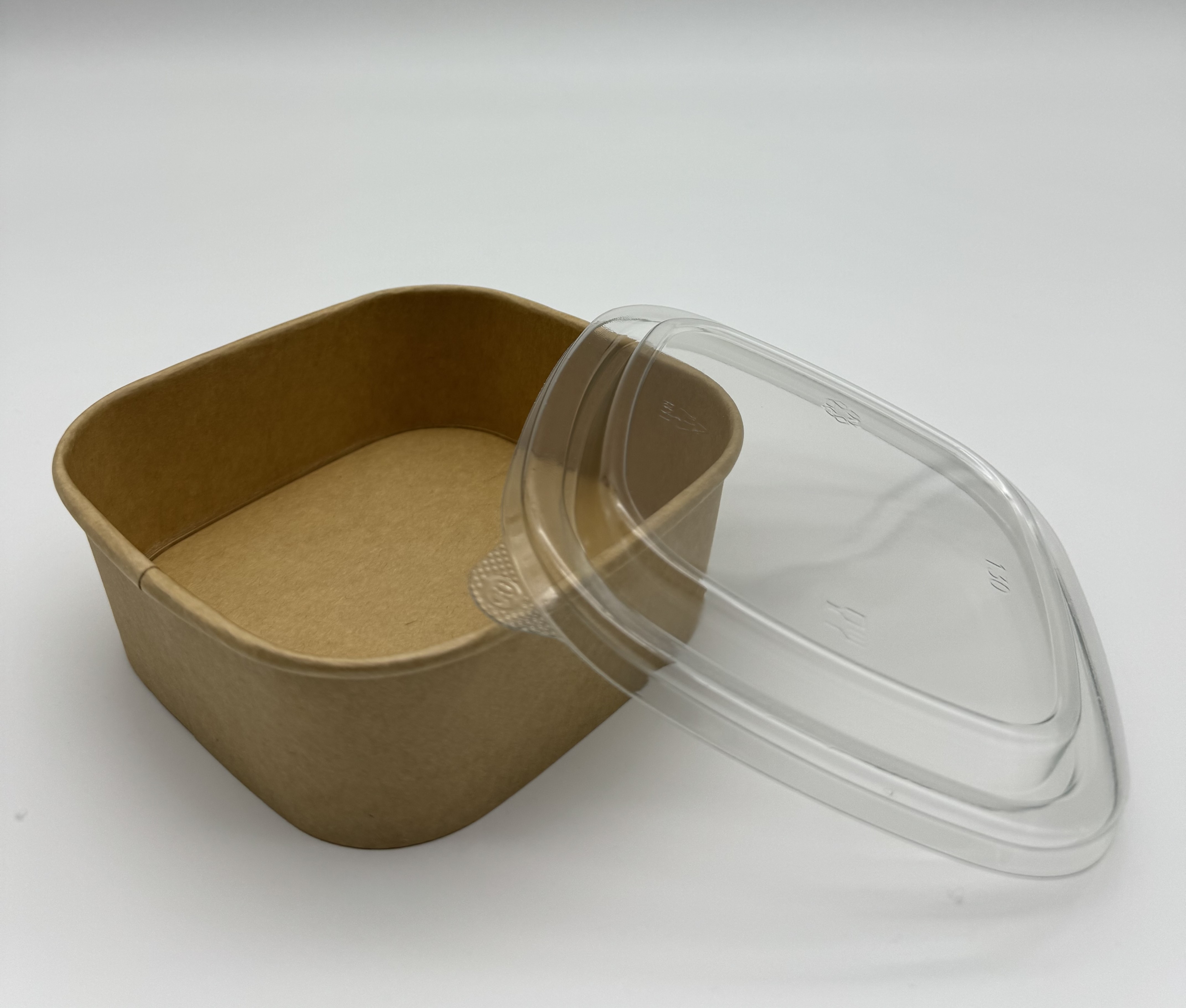 Square Kraft Paper Salad Bowl - 21oz Image 1