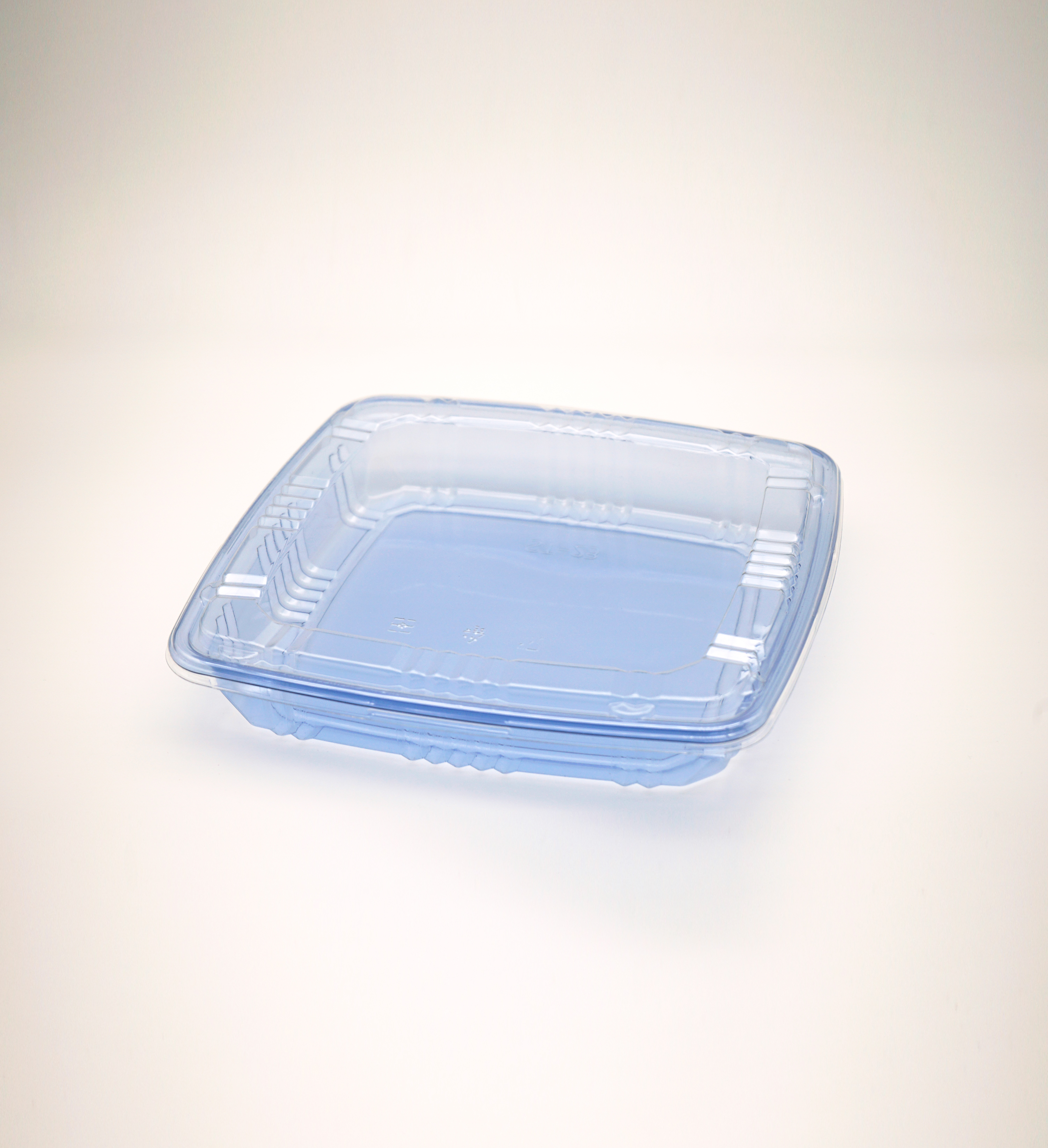 Blue PET Square Sushi Party Tray with Lid Image 0