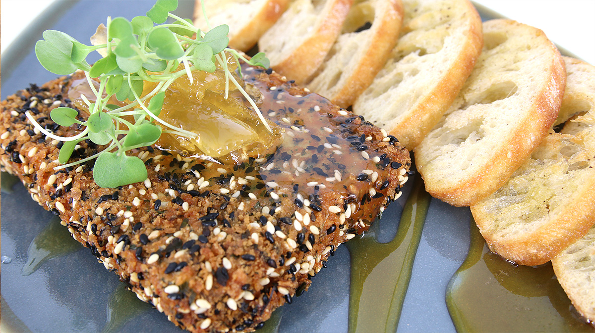 Fried Cheese with Honey